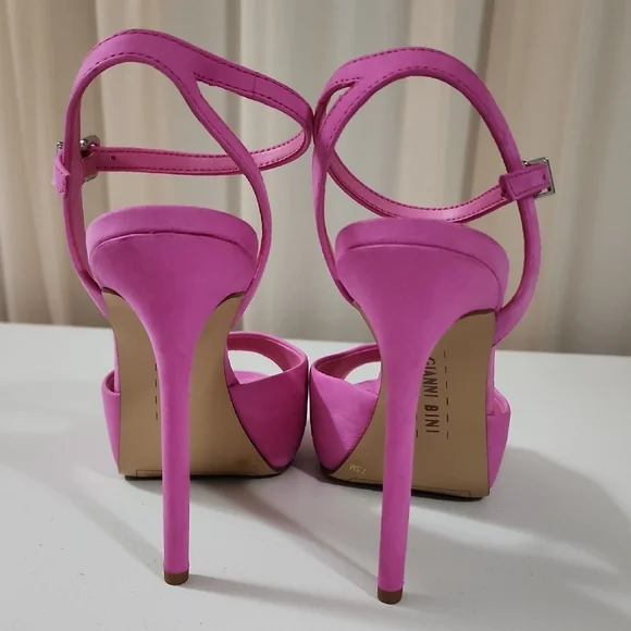 Gianni Bini Pink Stiletto Heels with Ankle Strap - Picture 4 of 7